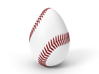 baseball ball as easter egg. easter concept with sport theme. 3d illustration.