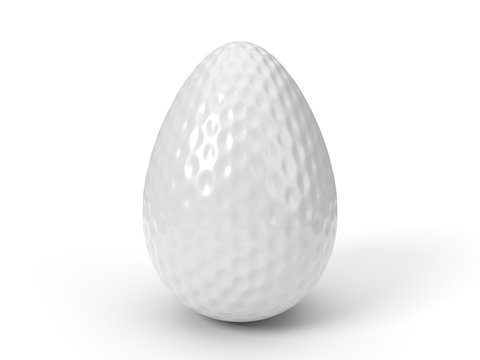 golf ball as easter egg. easter concept with sport theme. 3d illustration.