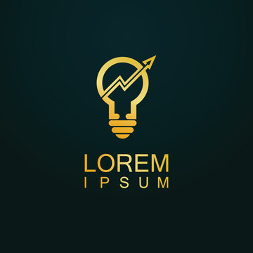  Gold Light Bulb Idea Business Logo