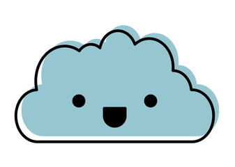 cute clouds kawaii characters vector illustration design