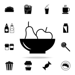 Fruit plate icon. Detailed set of food and drink icons. Premium quality graphic design. One of the collection icons for websites, web design, mobile app