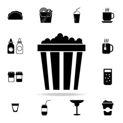 popcorn icon. Detailed set of food and drink icons. Premium quality graphic design. One of the collection icons for websites, web design, mobile app