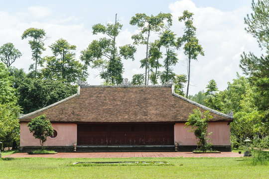 building inside the pagoda Thien Mu in the city of Hue, Vietnam.