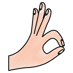 ok gesture with hand vector illustration design