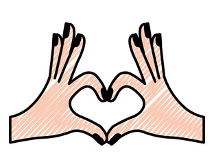 hands forming a heart with fingers vector illustration design