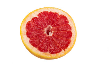 Juicy red grapefruit isolation
