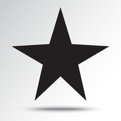 Obraz premium Star icon, black silhouette with shadow. Vector illustration