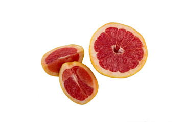 Fototapeta na wymiar Juicy red grapefruit isolation 