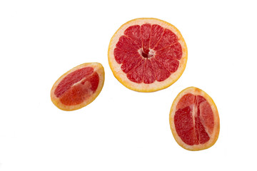 Juicy red grapefruit isolation
