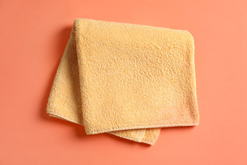 Obraz premium Clean towel on color background