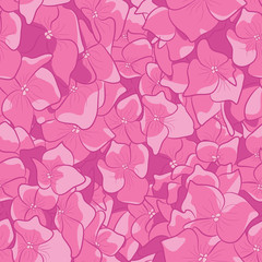 Fototapeta na wymiar Vector Pattern of Pink Hydrangea. Seamless of Flower. Beautiful Pink Flower Seamless