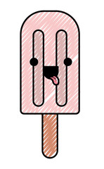 delicious ice cream palette kawaii character vector illustration design