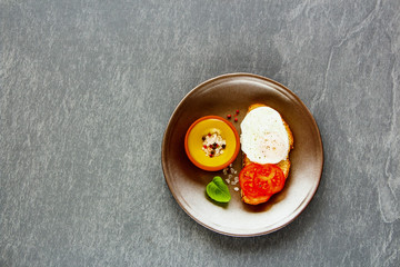 Bruschetta with poached egg