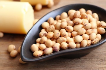 Eggs tofu and soybeans