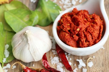 chili curry and ingredients