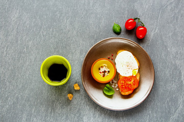 Bruschetta with poached egg