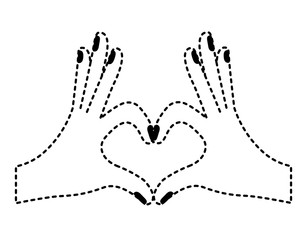 hands forming a heart with fingers vector illustration design