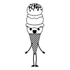 delicious ice cream kawaii character vector illustration design