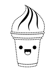 delicious ice cream kawaii character vector illustration design