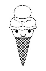 delicious ice cream kawaii character vector illustration design