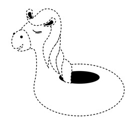 cute horse float icon vector illustration design