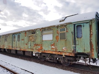 Fototapeta na wymiar Vintage wagon derelict rust