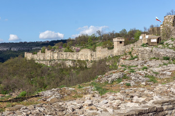 Fototapeta na wymiar Ruins of The capital city of the Second Bulgarian Empire medieval stronghold Tsarevets, Veliko Tarnovo, Bulgaria
