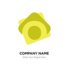 Abstract letter a logo design template. yellow vector icon on yellow background.