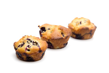 Homemade Blueberry Muffins on a White Background