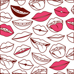 sensuality lips pattern background vector illustration design