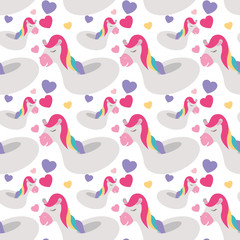 cute horse float pattern background vector illustration design
