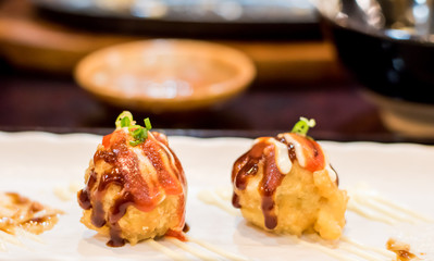 Kushi dango 2 ball is a dessert of Japan.