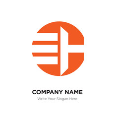 Abstract letter EH HE logo design template, Orange Alphabet initial letters company name concept. Flat thin line segments connected to each other
