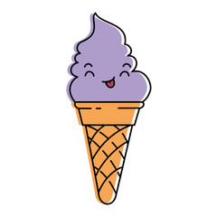 delicious ice cream kawaii character vector illustration design
