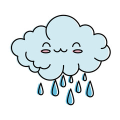 cute cloud rainy kawaii character vector illustration design