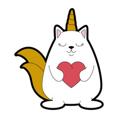 cute fantasy hamster with horn vector illustration design