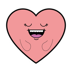 cute heart kawaii character vector illustration design