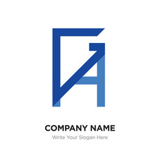 Abstract letter GH,HG logo design template, blUE Alphabet initial letters company name concept. Flat thin line segments connected to each other