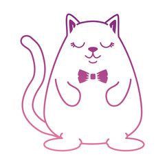 cute hamster with bowntie kawaii character vector illustration design