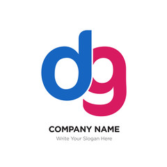 Abstract letter dg,gd logo design template, red & blue Alphabet initial letters company name concept. Flat thin line segments connected to each other