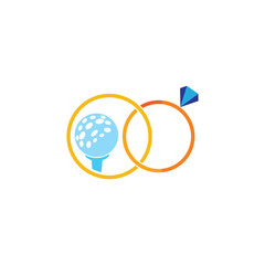 Golf Wedding Logo Icon Design
