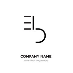 Abstract letter BE,EB logo design template, Black Alphabet initial letters company name concept. Flat thin line segments connected to each other