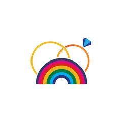 Rainbow Wedding Logo Icon Design