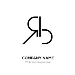 Abstract letter BR,RB logo design template, Black Alphabet initial letters company name concept. Flat thin line segments connected to each other