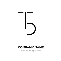 Abstract letter BT,TB logo design template, Black Alphabet initial letters company name concept. Flat thin line segments connected to each other