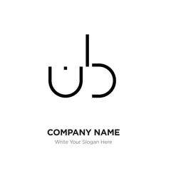 Abstract letter BU,UB logo design template, Black Alphabet initial letters company name concept. Flat thin line segments connected to each other