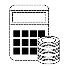calculator math with hard disk vector illustration design