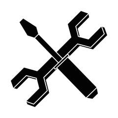 wrench key and screwdriver vector illustration design