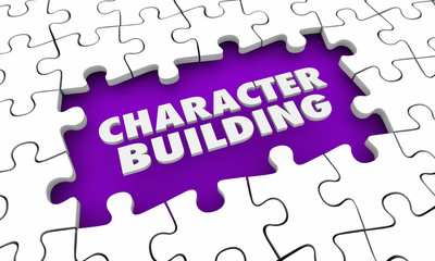 Character Building Puzzle Piece Hole 3d Illustration