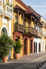 Colonial Balconies, Cartagena de Indias, Bolivar Department, Colombia, South America